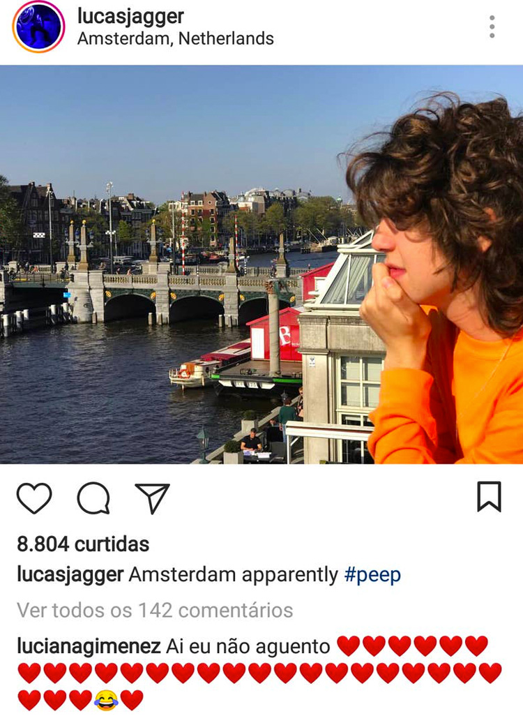 Luciana Gimenez comenta foto de seu filho Lucas Jagger em Amsterdam It Mãe