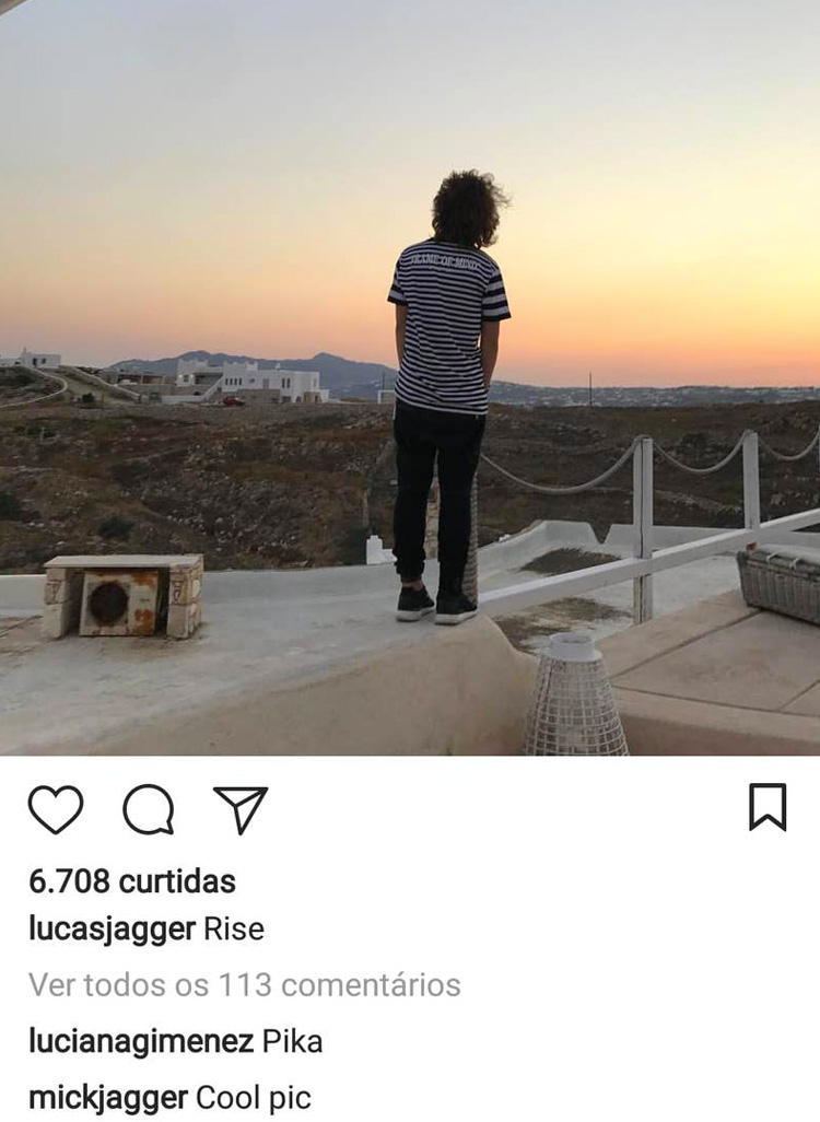 Comentários do líder do Rolling Stones no Instagram de seu filho com Luciana Gimenez It Mãe