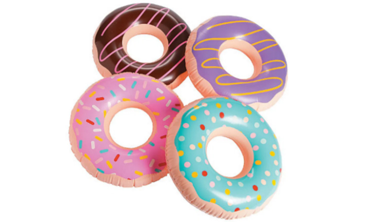 Donut Plástico Sortido Unitario para festa praia - Rica Festa It Mãe