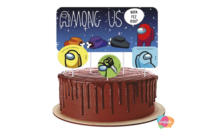 It Mãe - Rica Festa - Among Us - Topo de bolo