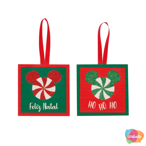 Tag decorativa Natal do Mickey - Rica Festa